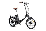 Moma Bikes Bicicleta Electrica Plegable Urbana Ebike20.2, Aluminio Shimano 7v, Batería Litio 36V 16Ah