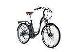 Moma Bikes Bicicleta Electrica Urbana Ebike26.2, Aluminio, SHIMANO 7v, Frenos de Disco Hidráulicos, Batería Litio 36V 16Ah