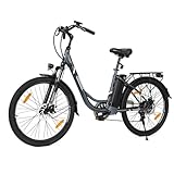 Touroll B1 Bicicleta Eléctrica de Ciudad, Batería Extraíble de 90-40 km de Autonomía, 26'’ E-Bike Suspensión Delantera, Batería 36V 15.6Ah,...