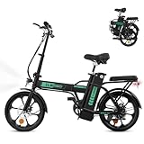 ELEKGO Bicicleta eléctrica Bicicleta Plegable de 16 Pulgadas Bicicleta de cercanías con batería de 36 V 8,4 Ah, Bicicleta Urbana con Motor de 250W...