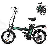 ELEKGO Bicicleta eléctrica Bicicleta Plegable de 16 Pulgadas Bicicleta de cercanías con batería de 36 V 8,4 Ah, Bicicleta Urbana con Motor de 250...