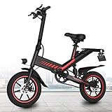 FOCIEL Bicicleta Electrica Plegable, 12'' Bici Electrica con Batería Extraíble de 36V 10.4Ah, Alcance hasta 30-45 km, Welocidad Máxima 25 km/h Bici...