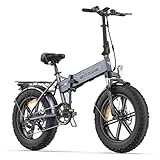 ENGWE Bicicleta Eléctrica Plegable, 20'×4.0' Fat Tire 7 Velocidades Bici Eléctrica de 48V 13Ah Batería Extraíble Alcance hasta 50-120km, E-bike...