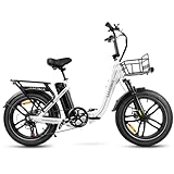 SAMEBIKE Bicicleta Electrica para Adultos, 20 * 4.0 Fat Tire Step-Through E-Bike para Mujeres - Bateria 36V 13A - 7-Velocidades - Amortiguador Dual -...