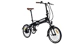 Moma Bikes Bicicleta Electrica, Plegable, Urbana E-16 TEEN, Aluminio, Bat. Ion Litio 36V 9Ah