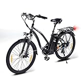 Bodywel Bicicleta eléctrica, 26' Bici Eléctricas para Adultos, Batería extraíble 36V 15Ah, 7 velocidades, Función de aplicación, Motor de 250 W...