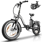 Vipdrive Bicicleta Electrica Plegable, Bicicleta Eléctrica de 20' x 4' Fat Tire, Ebike Montaña Adulto con Batería de 48V 13AH, Motor de 250W, 7...